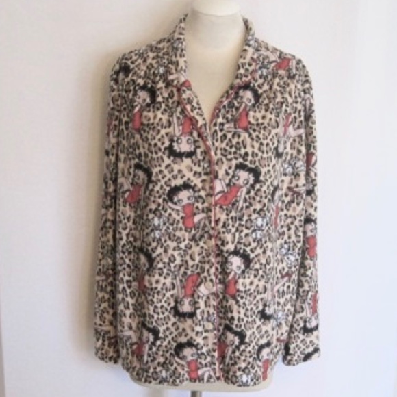 Betty Boop Fleece Pajama Top - Picture 1 of 6